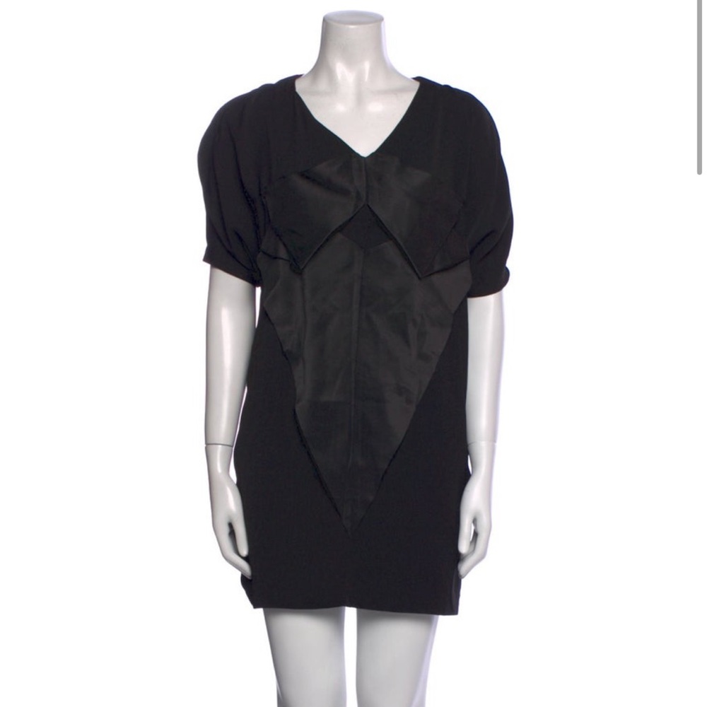 Line & Dot Black Satin Bow Front Dress size XS